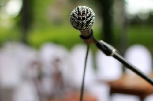 Microphone at an outdoor concert