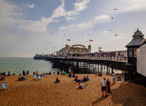 Brighton pier by the sea