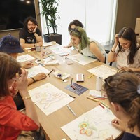 students paints at aparto Giovenale