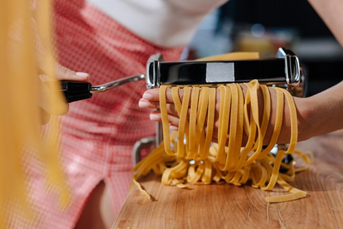 fresh pasta being made