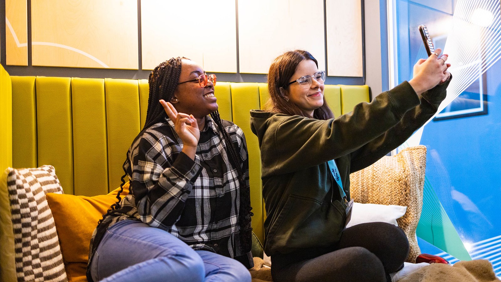 Lifestyle Female Students Taking A Selfie