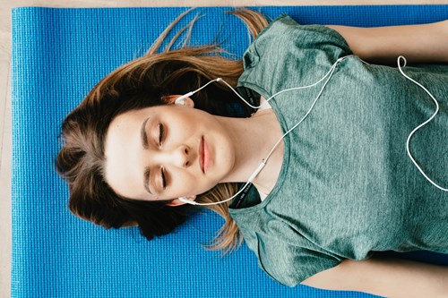 woman listening to music