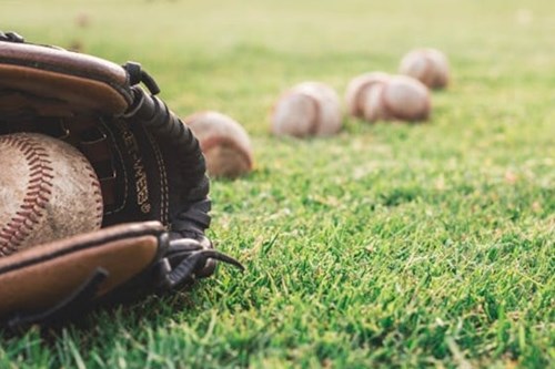 Baseball glove and balls