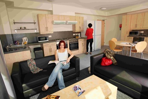 students living in a house managed by a university