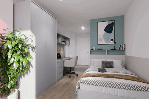 Modern student room at Brigg Point in Bristol