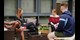 Students converse outdoors