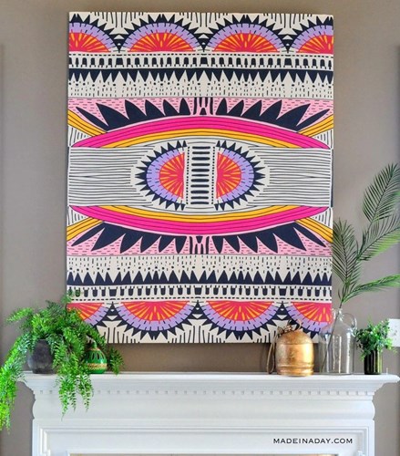 Colourful wall tapestry