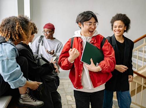 students laughing