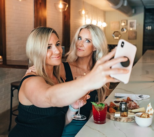 Women taking a selfie