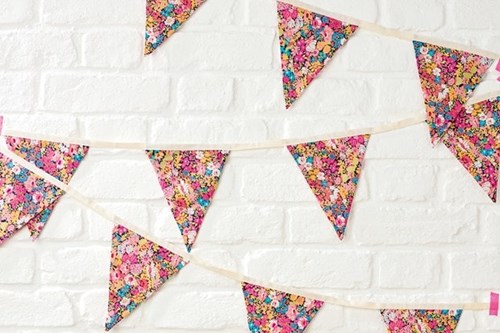 bunting on a wall